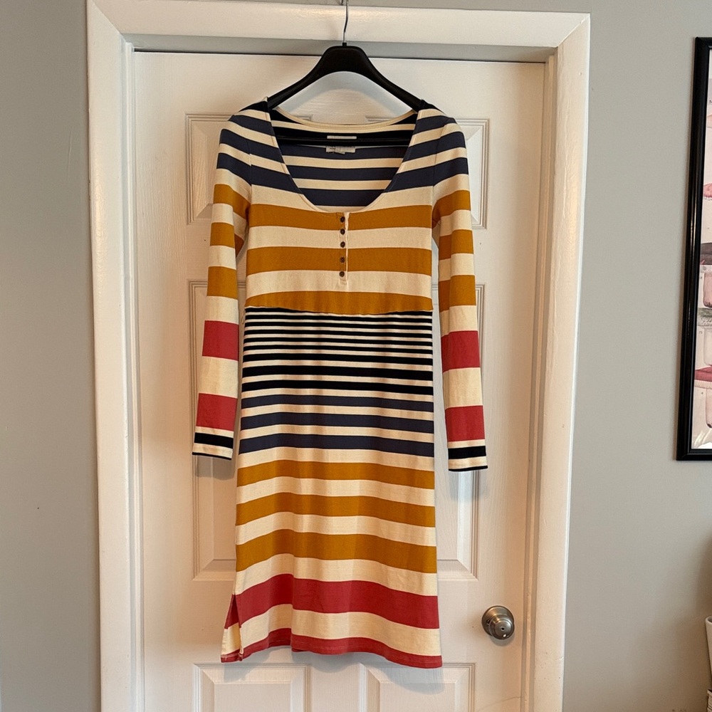 Anthropologie Multicolor Striped Long Sleeve Dress